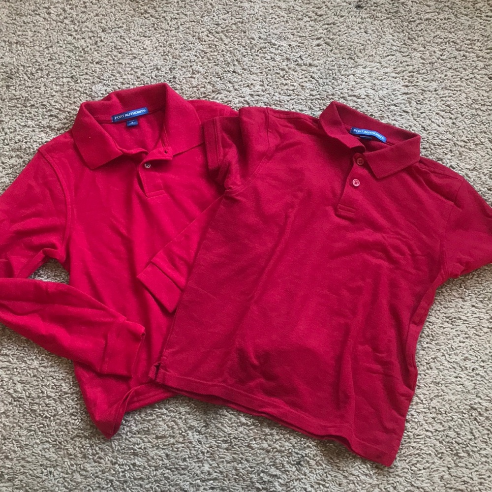 NEW! Bundle! One short sleeve and one sleeve polo shirts. Youth small.